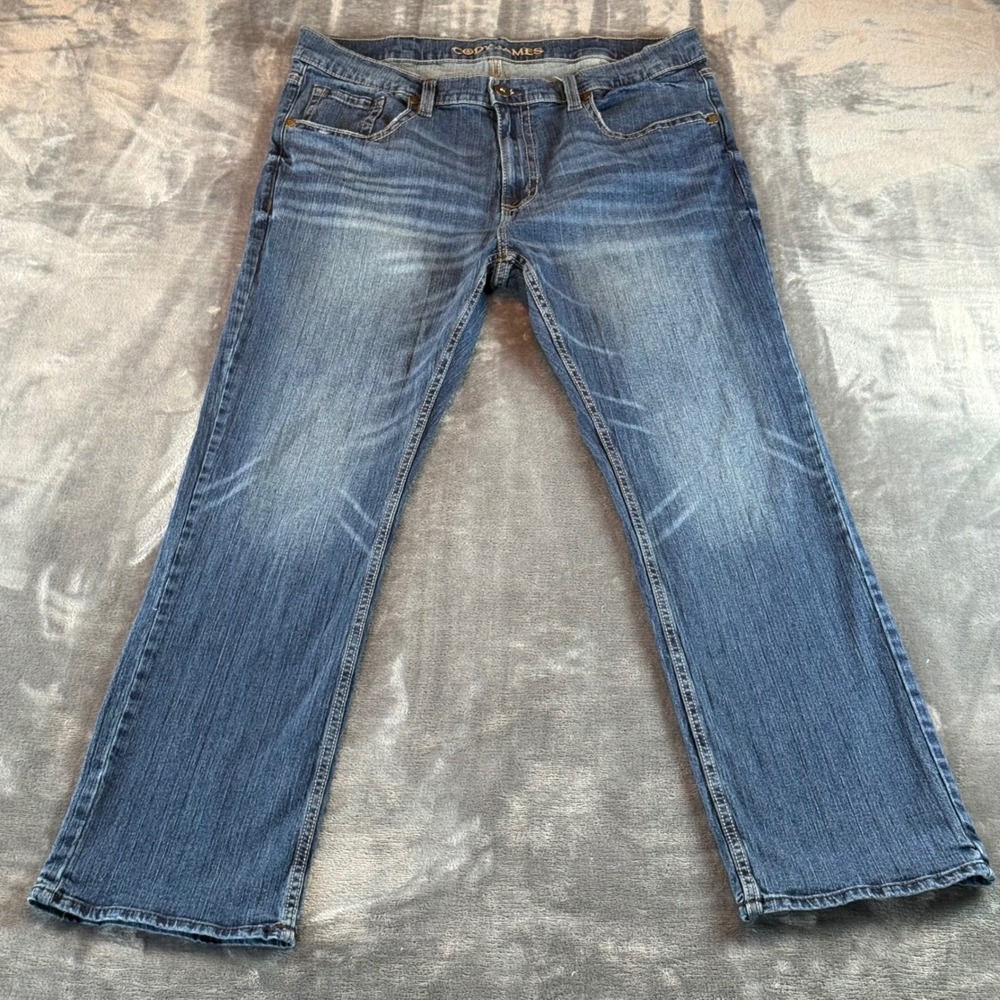 Cody James Mens Straight Leg Jeans Blue Denim Medium Wash 38x32 Stretch RN138823